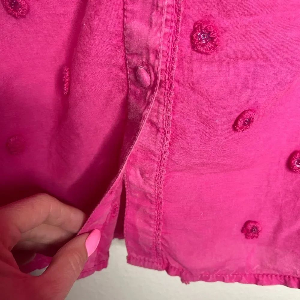 Pilcro Adira Pink Textured Button-Down Small - Picture 7 of 14